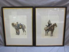 AFTER EDOUARD DETAILLE. A pair of military studies of soldiers and horses, signed in plate, coloured