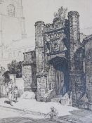 LEONARD RUSSELL SQUIRRELL (1893-1979). A pair of town scenes with figures, signed in pencil lower