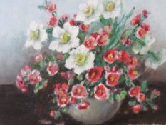 MARION BROOM (fl. 1925-1939). A still life study of flowers in a vase, signed lower right, oil on