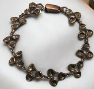 Hannu Ikonen, Bronze Armband, Rentiermoosblüten, Finland, L-19 cm