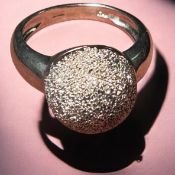 Silberring-925-, Halbkugel mit klaren Steinen, RG 60, 8,4 gr.