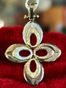 Tricolor Brustkreuz, Gold-333-, 2,06 gr., H-5,5 cm