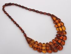 Collier, Bernstein, 41,1gr., ca. L-42cm