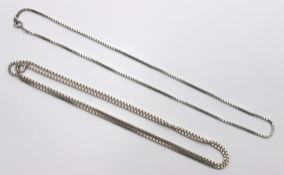 2x div. Silber-Halsketten, zus. ca. 18,8gr., ca. L-70cm u. 42cm
