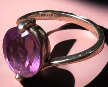 Silberring-950- mit violetten Stein, RG 55, 4,2 gr.