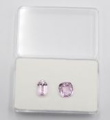 2 Kunzite, zus. 8,5ct