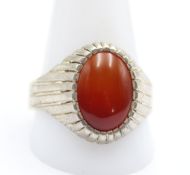 900er Silber-Ring mit Karneol, 7,1gr., RG 70