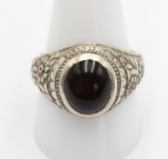 Herrenring mit Onyx, 900er Silber, älter, 9gr., RG 65