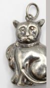 figürlicher Silber-Anhänger, 925er Silber, Katze, älter, L-5,8gr., L-3,2cm