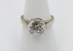 925er Silber-Ring mit klarem Stein, 5,2gr., RG 56