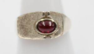 925er Silber-Ring, lila Stein, 3,6gr., RG 56