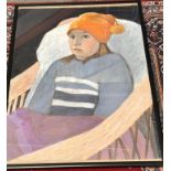 anonymes gr. Mädchenportrait, ger/Glas, RG 103x72 (Sperrgut)