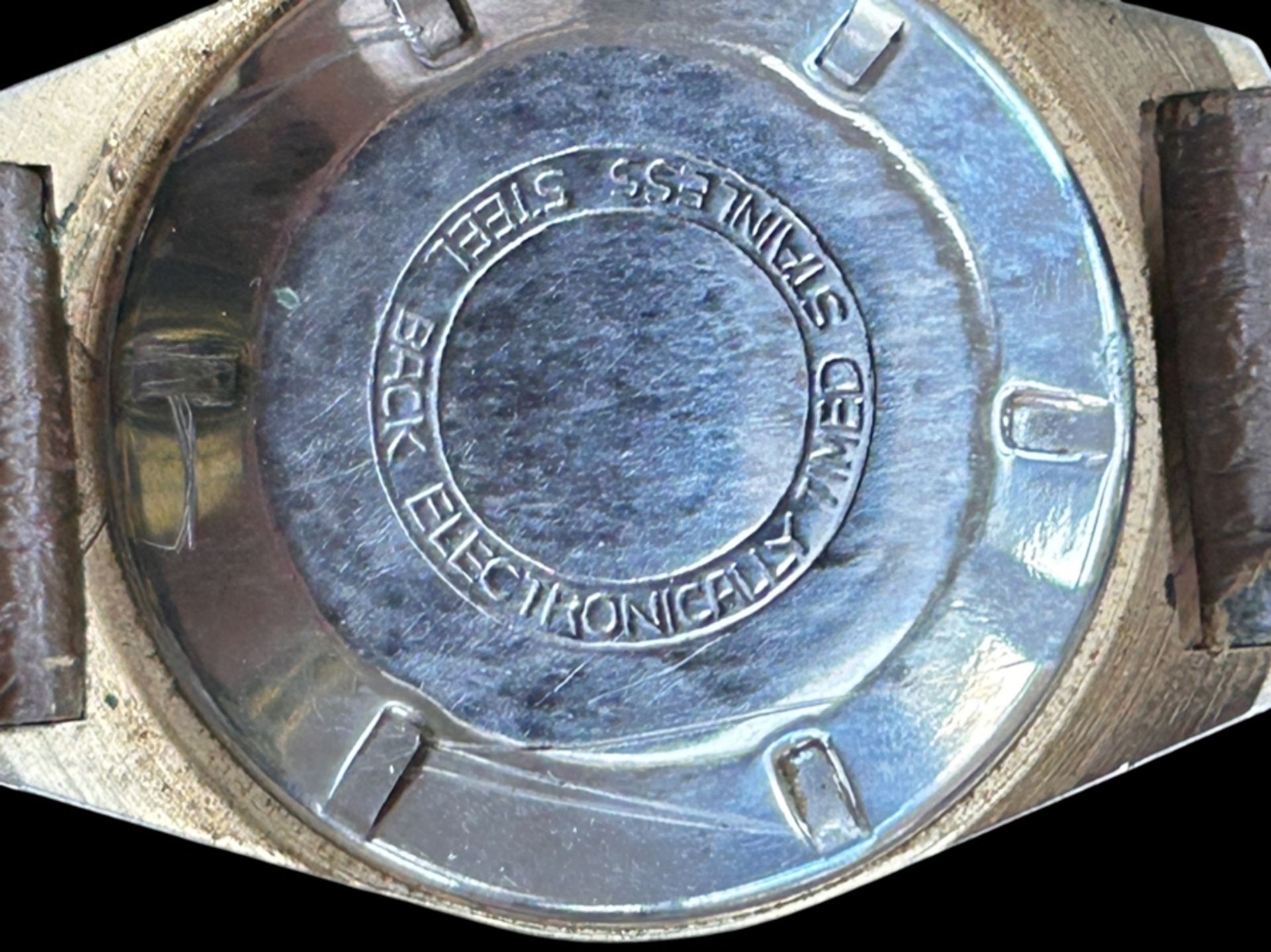 mechan. HAU "Ruhla", Lederband, Werk läuft nur an, Tragespuren - Bild 3 aus 3