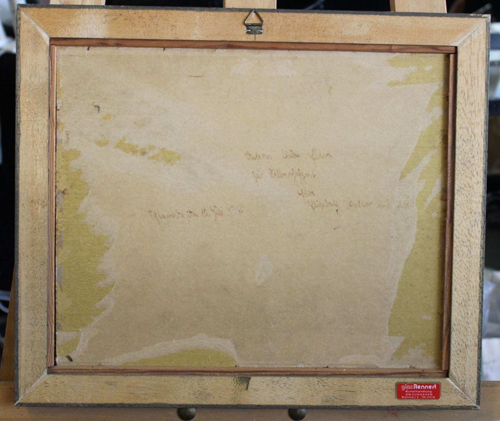 anonym, Blick in Tal, wohl auf Papier doubliert, gerahmt, RG 34 x 40cm - Bild 3 aus 4