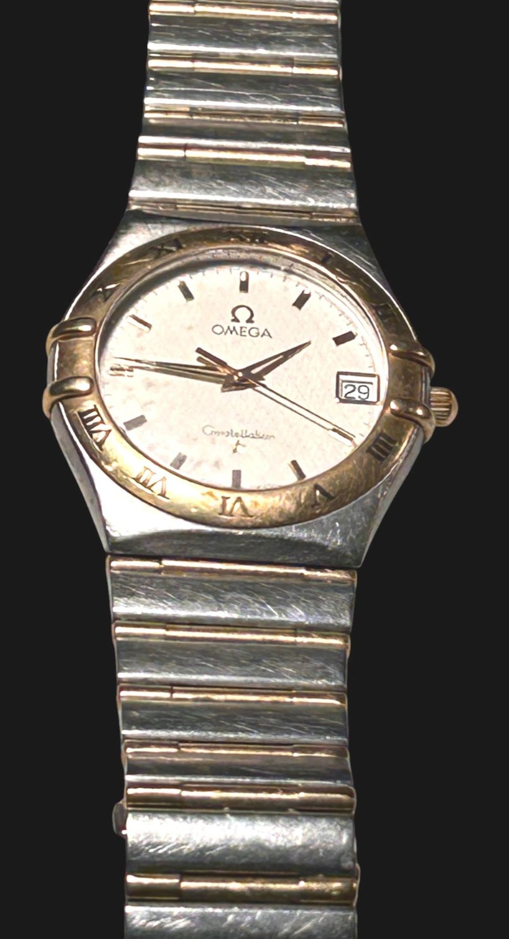 Quartz Armbanduhr "Omega" Constellation, Stahl/Gold-750-,Ref. Nr. 56901498, D-3,2 cm,  orig. Band,  - Bild 3 aus 8