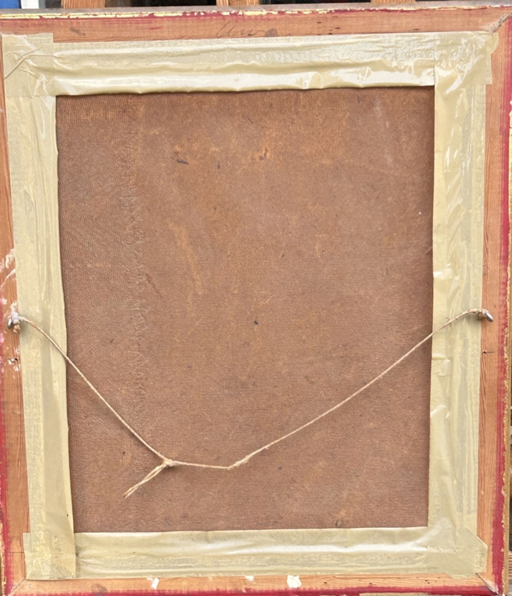 anonymer Dömänenhof oder ähnliches? Öl/Platte, gerahmt, RG 61x53 cm - Bild 3 aus 3