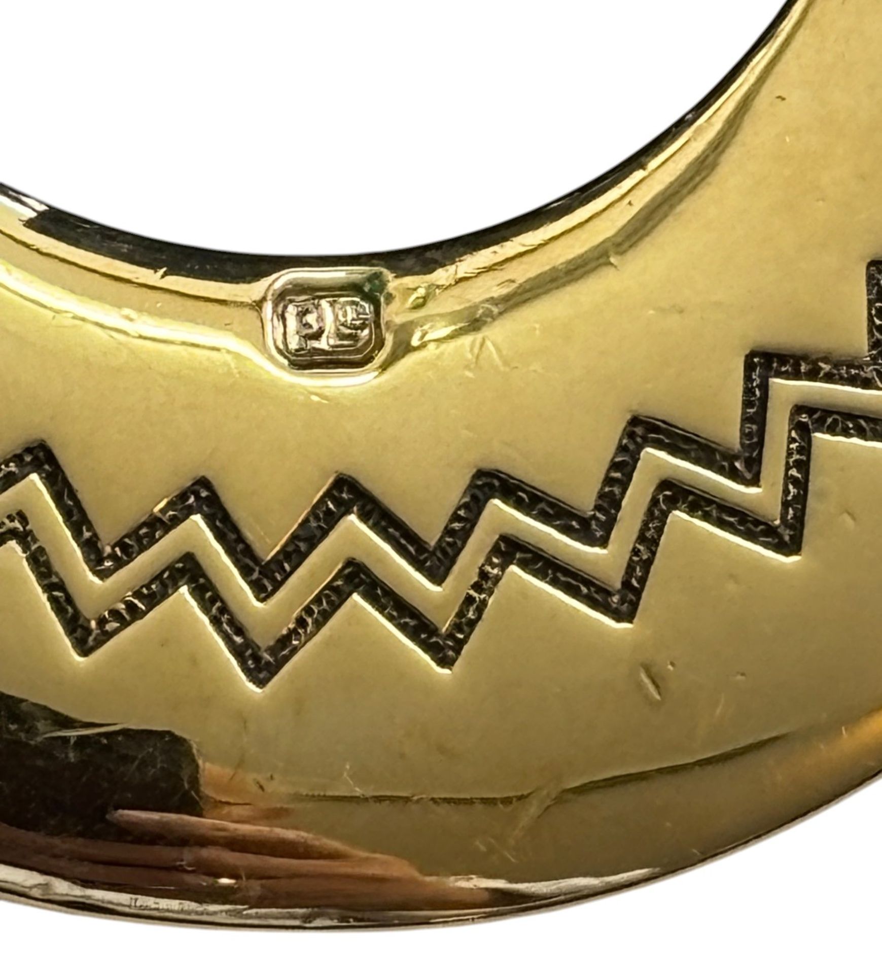 Double Collier Pierre Lang, brauner Cabouchon, doppelte Stoffschnur, L-ca. 46cm, 68,2 gr. - Bild 3 aus 3