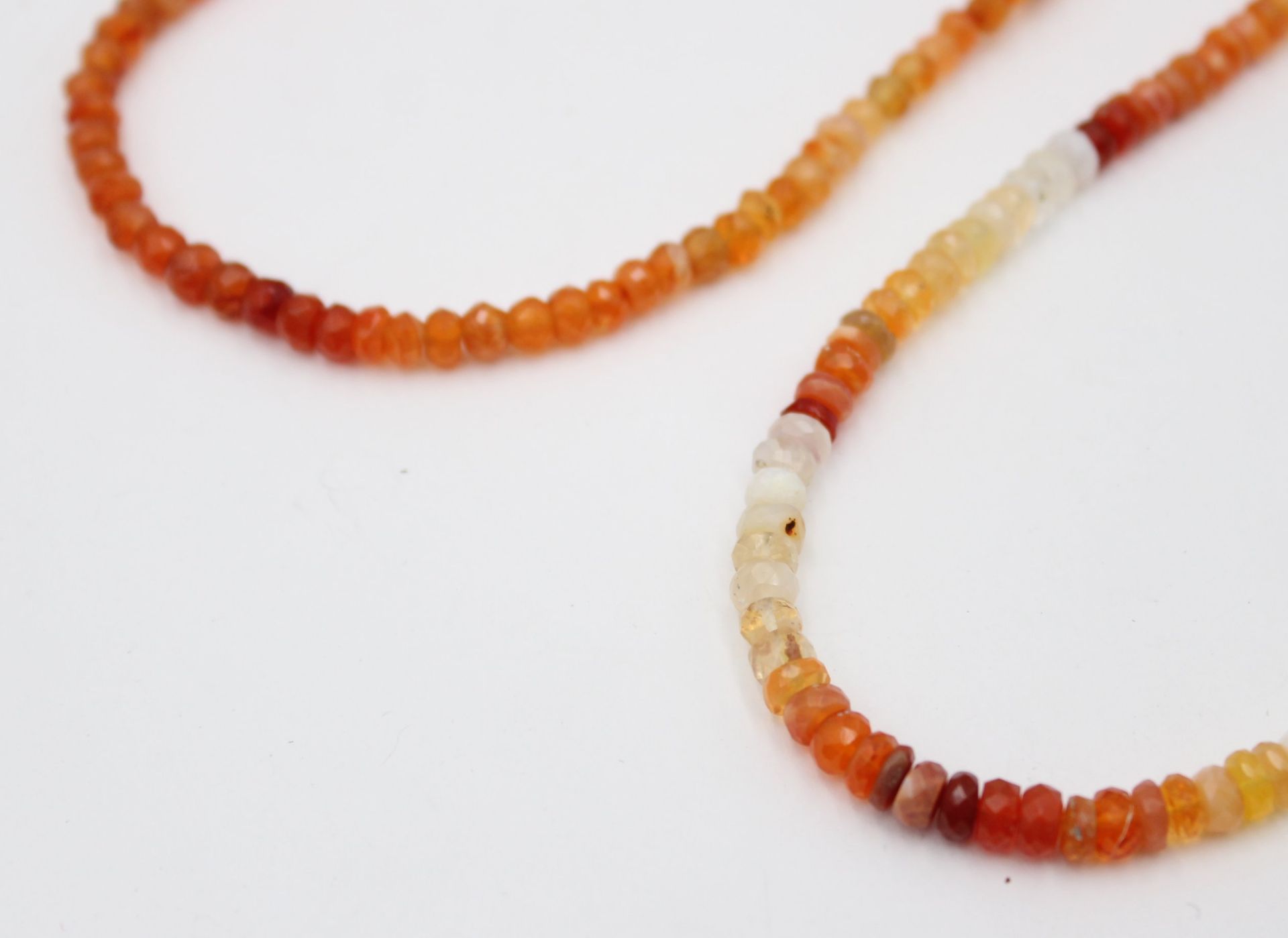 2x  Halsketten, Karneol, Harry Ivens,  je 925er Schließe, ca. L-45cm - Bild 2 aus 4
