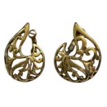 Paar goldfarbene grosse Ohrstecker "Pierre Lang", H-3,5 cm