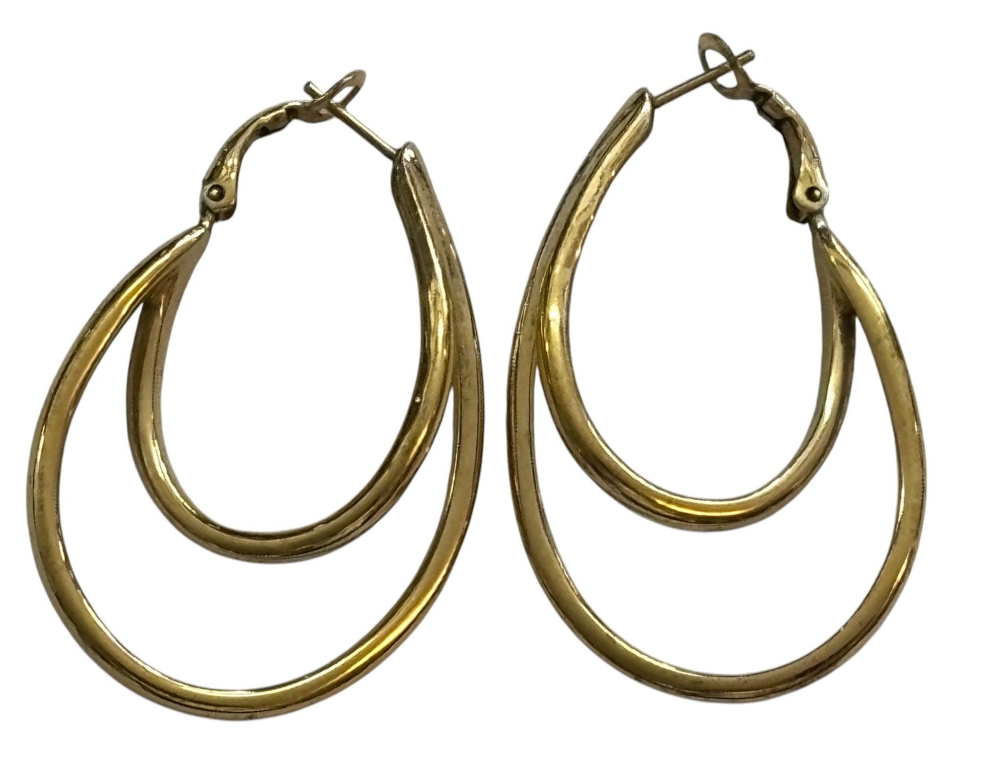 Paar vergoldete Ohrstecker "Pierre Lang" H-5 cm - Bild 2 aus 3