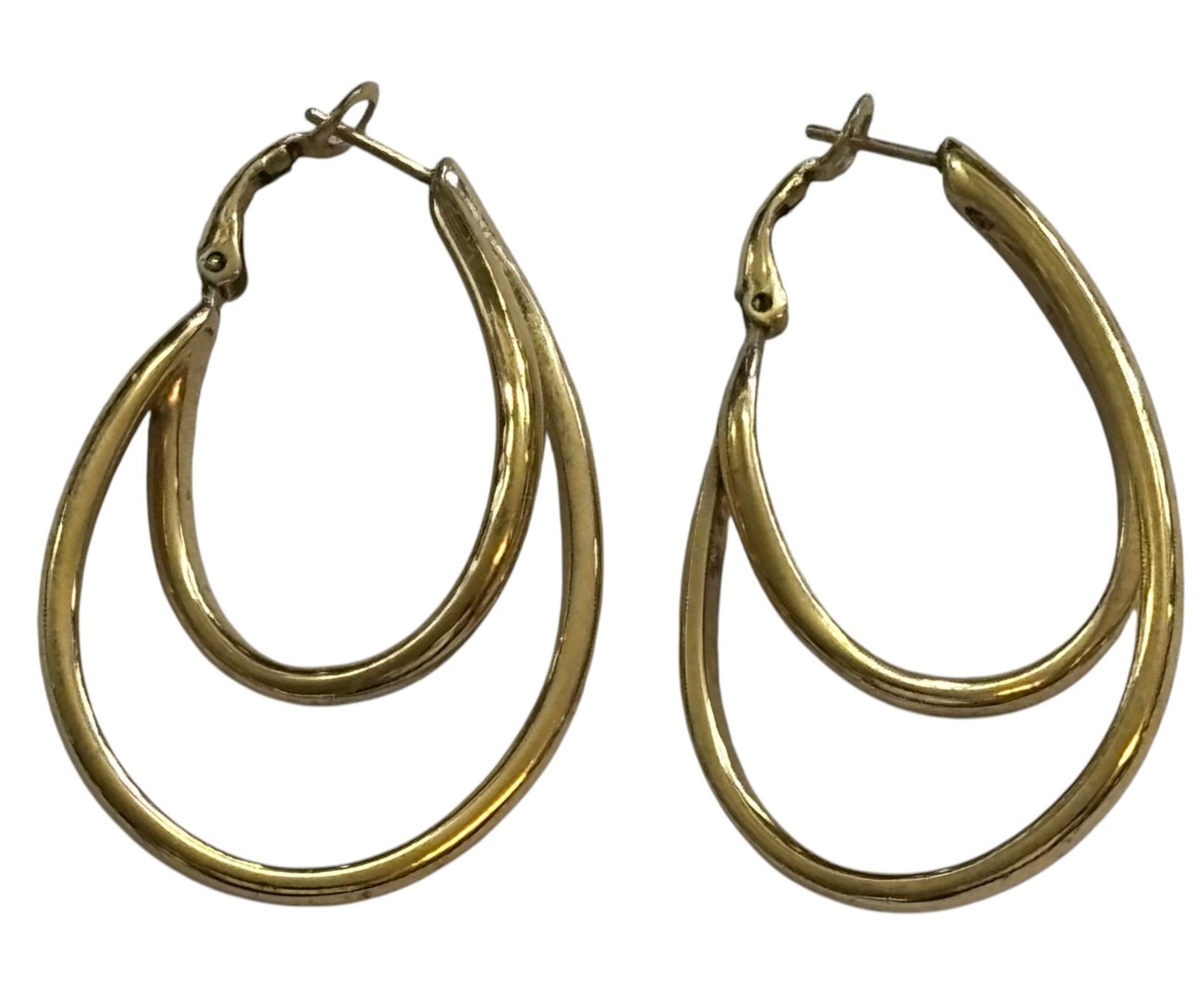 Paar vergoldete Ohrstecker "Pierre Lang" H-5 cm