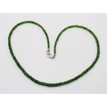 Halskette, Chromdiopsid, Harry Ivens, 925er Schließe, ca. L-44cm