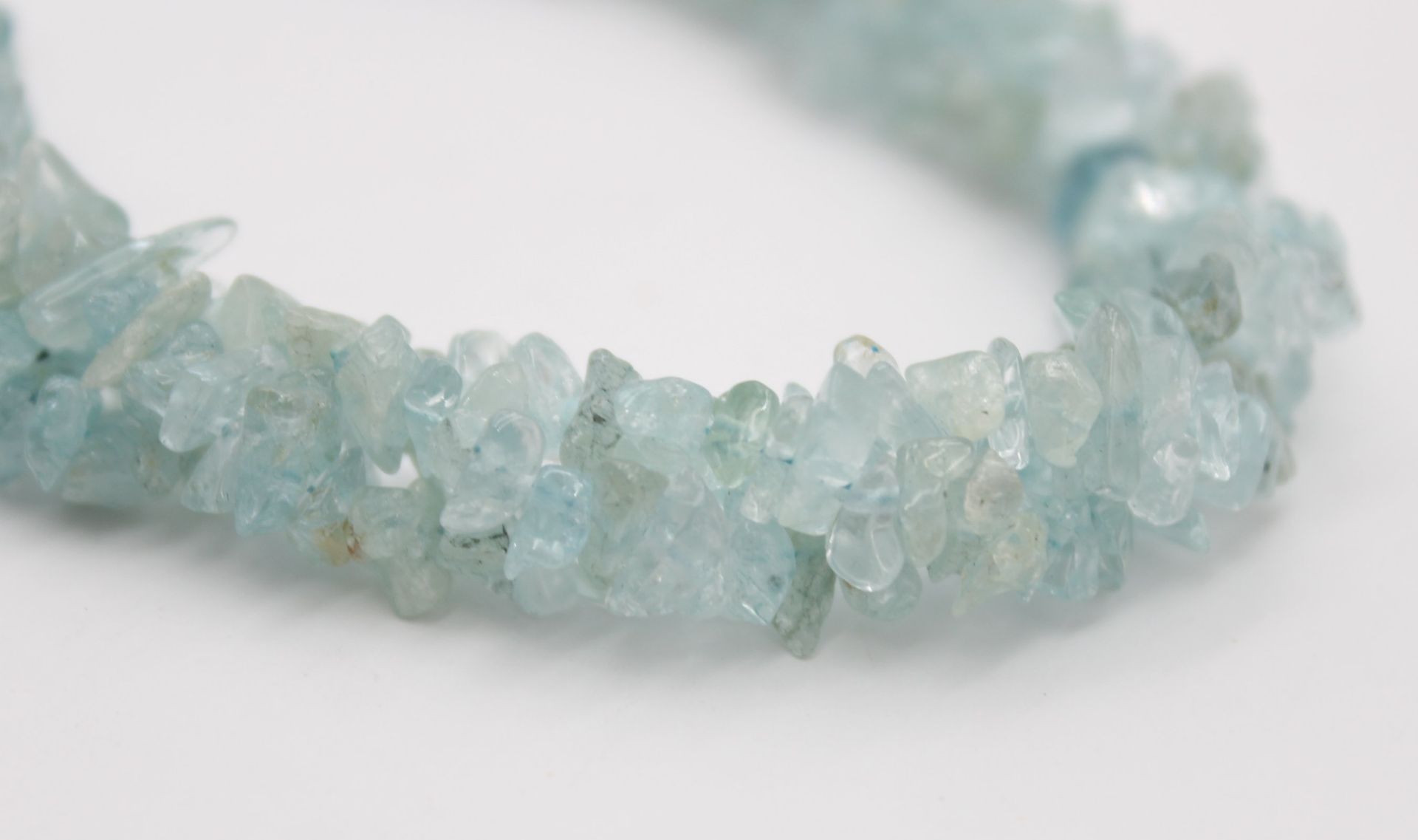 Halskette, Aquamarine, Harry Ivens, 925er Magnet-Schließe, L-45cm - Bild 2 aus 3