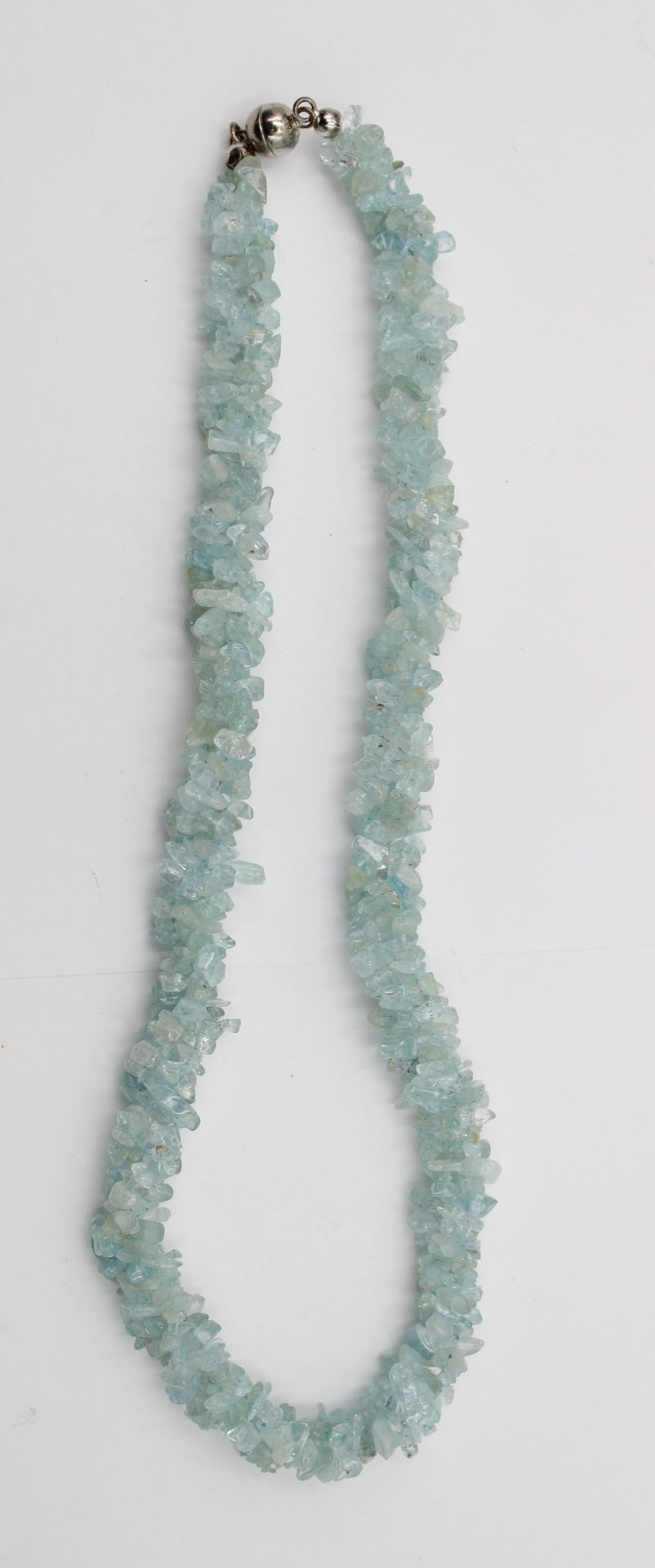 Halskette, Aquamarine, Harry Ivens, 925er Magnet-Schließe, L-45cm
