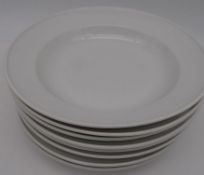 8x tiefe Teller "Meissen" weiss, Schwerter mit Unterstrich, wohl Deputat, D-24 cm