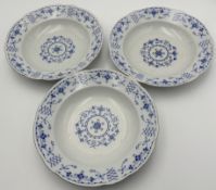 Suppenteller D-23,6 cm, "KALK "Eisenberg ,Kobalt 66 Indigo blau ,Thüringen Strohblumendekor, Gold