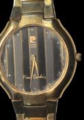 VINTAGE SWISS GOLD PLATED Unisex Armbanduhr "PIERRE CARDIN" CHROMACHRON, Werk nicht geprüft