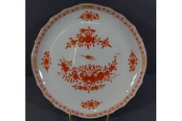 runder Teller, Meissen, ind. Blumen,, H-4 cm, D-28 cm, 1.Wahl
