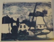 gr. Kunstdruck nach Emil Nolde, gut ger/Glas, RG 76x90 cm, im Druck bezeichnet