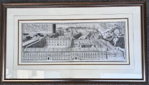 gr. Stich "Churfürstliche Residenz in München" 18.Jhd., gut ger/Glas, RG 52x92 cm