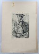 unleserl.signiert, (19)31, Herrenportrait, Radierung, Blatte mit Läsuren, ungerahmt, ca. BG 41,7 x