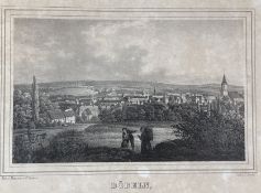 Stahlstich "Döbeln" 19.Jhd., ger/Glas, RG 33x40 cm, etwas fleckig