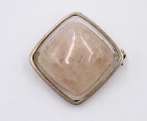 Rosenquarz-Brosche, 835er Silberfassung, zus. ca. 15gr., ca. 3 x 3cm