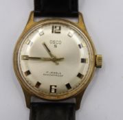 Vintage-Armbanduhr, OSCO S, Handaufzug, Werk läuft, getragene Erhaltung, D- 3cm