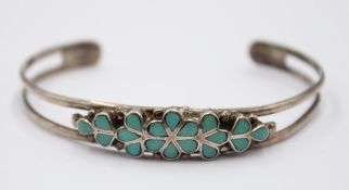 Armspange mit Türkisen, 925er Silber, 11,2gr, B-1,2cm