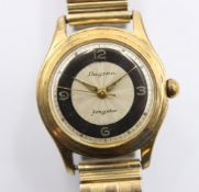 Vintage-Armbanduhr, Dugena Jongster, Handaufzug, Werk läuft, getragene Erhaltung, D- 2,5cm