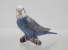 Wellensittich, Bing & Gröndahl, , 20. Jhd., Entw. Svend Jespersen, Modellnr. 2210, H-9,5cm L-15,5cm