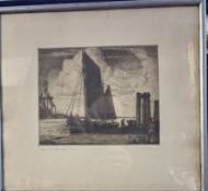 Otto THÄMER (1892-1975), betitelte grosse Radierung, Nr. 48/50, ger/Glas, RG 33x37 cm