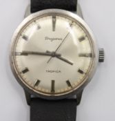Vintage-Armbanduhr, Dugena Tropica, Handaufzug, Werk läuft, getragene Erhaltung, D- 3,5cm