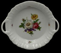 Henkelschale "Kaiser" mit Blumendekor, H-4,5 cm, B-20 cm