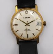 Vintage-Armbanduhr, Porta, Handaufzug, Werk läuft, getragene Erhaltung, D- 3,3cm