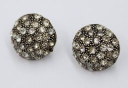 Paar 925er Silber-Ohrstecker, klare Steine, ca. 5,8gr., D-