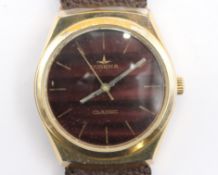 Vintage-Armbanduhr, Dugena Classic, Handaufzug, Werk läuft, getragene Erhaltung, 4 x 3,6cm