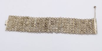 breites Armband, älter, Silber (gepr.), 67gr., L-19cm B-3,8cm