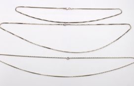 3x div. Silber-Ketten, ca. L-70cm, 58,7gr.,