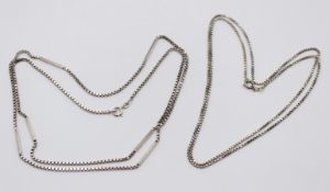 2x div. Silber-Ketten, 925er, zus. 26,8gr. , ca. L-80cm